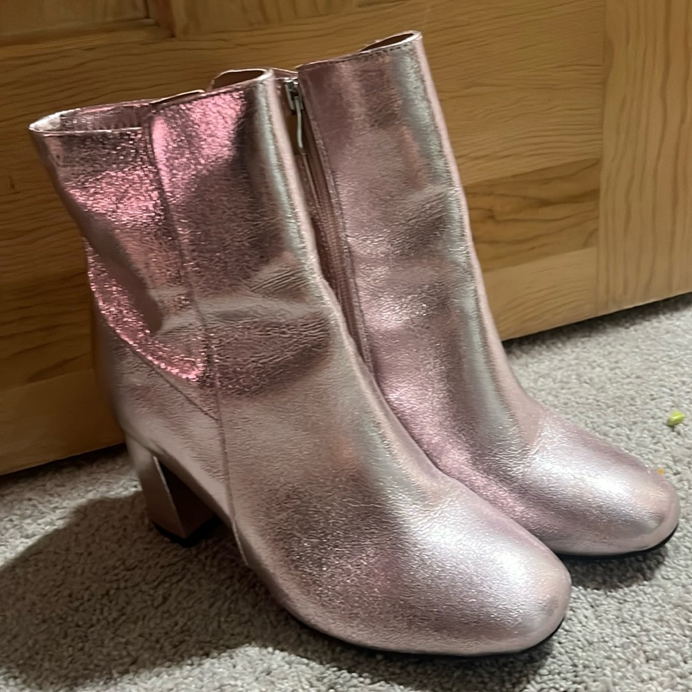 pink sparkly high heel boots